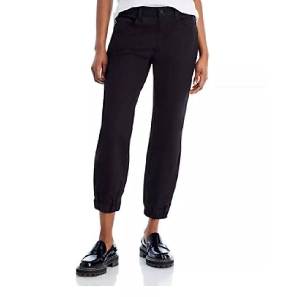 L'AGENCE Mirabel Cropped Flight Pants Women's 28 Black Pocket Button/Zip Closure